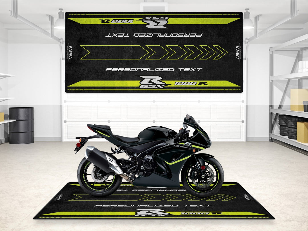Kişiye özel Suzuki GSX-R1000 paspas, showroom motosiklet zemin matı
