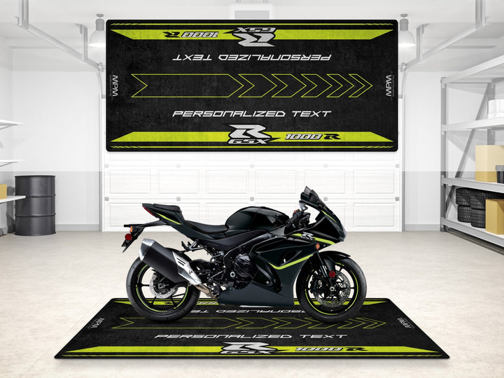 Kişiye özel Suzuki GSX-R1000 paspas, showroom motosiklet zemin matı
